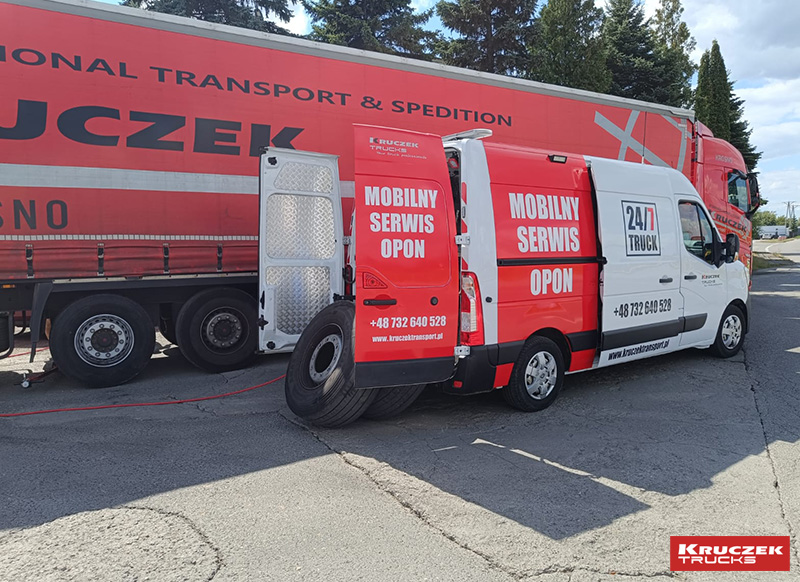 naprawa koła na naczepie